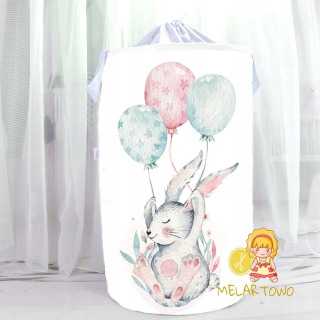 Úložný box pre deti - Kôš, hračky 60 cm králika v balóne (farby)