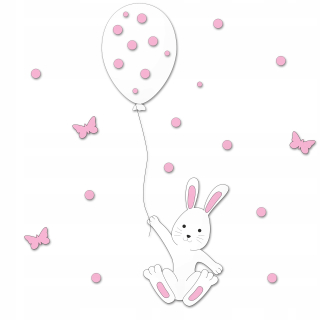 Destké samolepky - Bunny 3D nálepky na dekoráciu steny