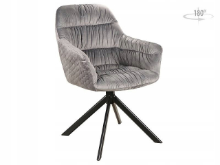 Kuchynská, jedálenská stolička - Astoria zamatové kreslo Velvet Grey Rotary