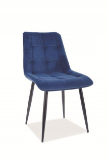Kuchynská, jedálenská stolička - Stolička Chic Matt Velvet Navy Blue Signál