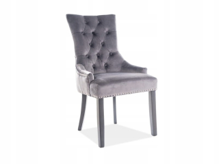 Kuchynská, jedálenská stolička - Stolička Edward Velvet Velvet Grey s klepačom