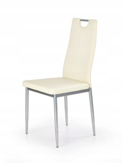 Stolička do obývačky - Stolička K-202 Eco-Feather Cream/Steel Halmar