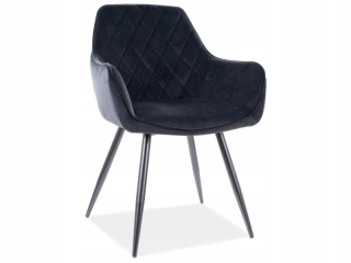 Kuchynská, jedálenská stolička - Linea Velvet Black/Black Bluvel19 Signálna stolička
