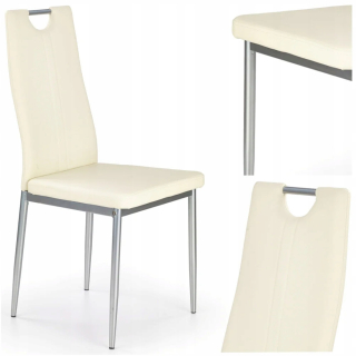 Stolička do obývačky - Moderná kovová stolička Eco Leather 202C Cream