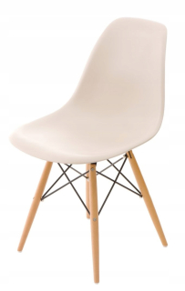 Kancelárska stolička, kreslo - P016W PP Béžová stolička, drevené nohy