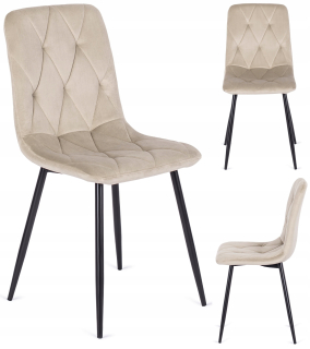 Stolička do obývačky - Robinova stolička Beige Velor Loft jedáleň obývacia izba