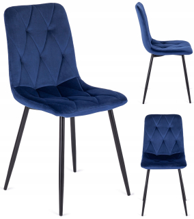 Stolička do obývačky - Robin stolička Navy Blue Loft prešívaná jedáleň