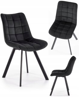 Kuchynská, jedálenská stolička - Velor stolička pre kuchynský showroom čierny podkrovie K332