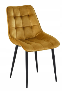Kuchynská, jedálenská stolička - Stolička kari zamata velor elegantná horčica J26