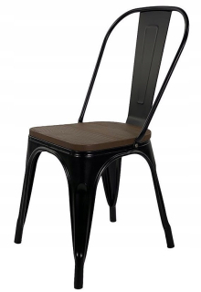 Kuchynská, jedálenská stolička - Loft Corsica Nero Timber Metalova stolička