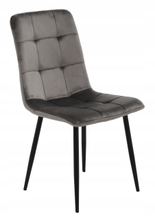 Stolička do obývačky - Moderná stolička Velvet šedá velur