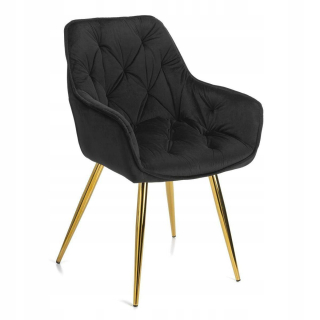 Kuchynská, jedálenská stolička - Škandinávska stolička pre velor salón Hana Black