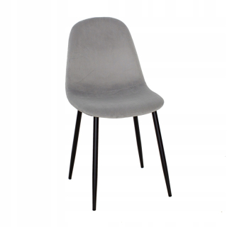 Stolička do obývačky - Šedá stolička, čalúnené velor salón YV-05