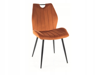 Kuchynská, jedálenská stolička - Arco Velvet Black/Cinnamon čalúnená stolička
