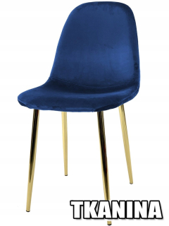 Stolička do obývačky - Čalúnené stolička Giulia Velvet Blue Gold