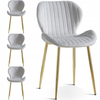 Kuchynská, jedálenská stolička - Čalúnené stoličky Velor Modern Set X4
