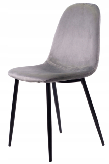 Stolička do obývačky - Čalúnená stolička sivá velor salón kuchyňa