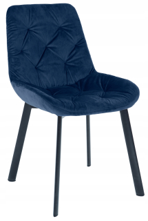 Kuchynská, jedálenská stolička - Čalúnené stoličky Velor Berg Velvet Navy Blue