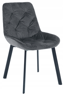 Stolička do obývačky - Berg Velvet šedá velor čalúnená stolička