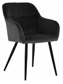 Kuchynská, jedálenská stolička - Čalúnené kreslo Mauro Velvet Black