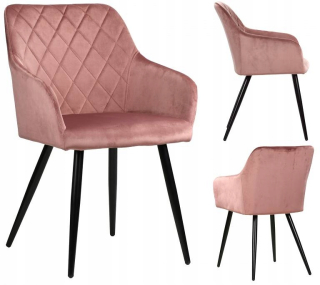 Kuchynská, jedálenská stolička - Čalúnené kreslo velor Milton Velvet ruže