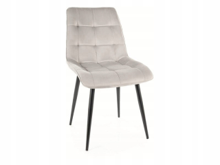 Kuchynská, jedálenská stolička - Elegantný signál svetlo šedej kresla Velvet velor