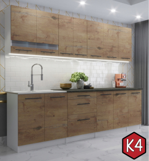 Kuchynská linka - Kuchynský kuchynský nábytok 2,6 m Flip [K4] s doskou