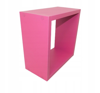 Regál, polica do pracovne - Štvorcová polička ružová fuchsia 30x30x15 zavesenie