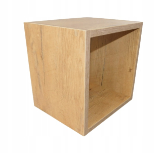 Regál, polica do pracovne - Štvorcová zavesená polica 30x30x25 Oak Lancelot Kubik