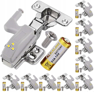 Osvetlenie nábytku - Záves do dverí skrinky 3 LED + batéria 10 x
