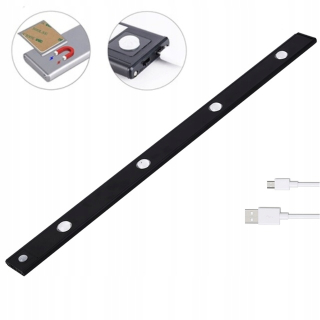 Osvetlenie nábytku - LED žiarovka s pruhom snímača pohybu 60 cm USB