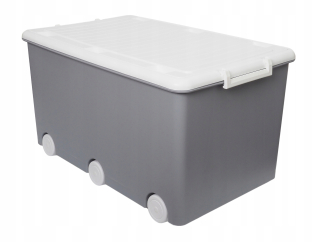 Úložný box pre deti - LAPSI Box na kolesách veľký šedý kontajner