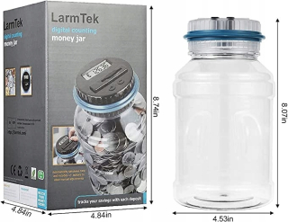 Pokladnička pre deti - Larmtec Piggy Bank s meračom pre euro mince