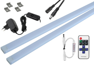 Osvetlenie nábytku - Jednoduchý podsadený LED LED 2x60cm + diaľkové ovládanie
