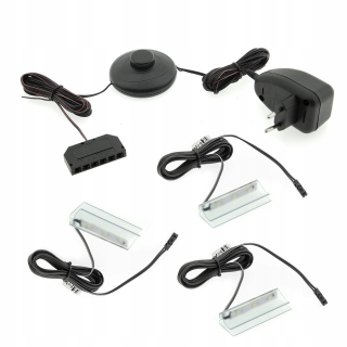 Osvetlenie nábytku - Biele LED diódy - 3 body / napájanie / klip