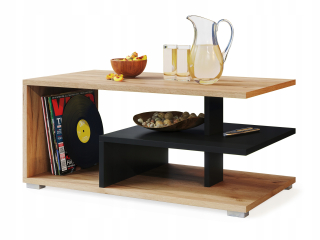 Konferenčný stolík do obývačky - Link Oak Craft Gold/Black Modern Lavič
