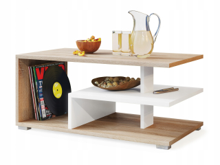 Konferenčný stolík do obývačky - Link Oak Sonoma/White ~ Moderná lavica