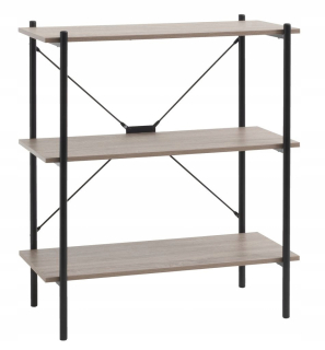 Regál, polica do pracovne - Loft Vand Poličky 3 police Oak/Black Sz. 80 W.92