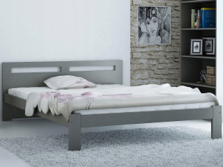 Posteľ do spálne - Cristal Trh s hrudníkmi 2 160 cm lesk bielej rohože+LED