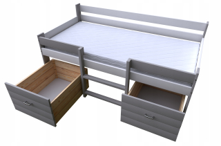 Posteľ do spálne - 80x180 posteľ s operadlom + zásuvky + matrac