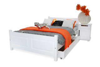 Posteľ do študenskej izby - Biela Lena 90x200 Bed +Spring Matrac +Rám