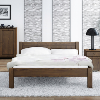 Posteľ do spálne - Drevené posteľ 140x200 Walnut Wiktoria