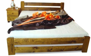 Eureka Drevená posteľ 200x200 Oak+ rám