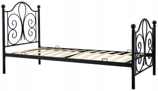 Posteľ do študenskej izby - Kovové lôžko 90x200 Black+Panama Halmar Rám
