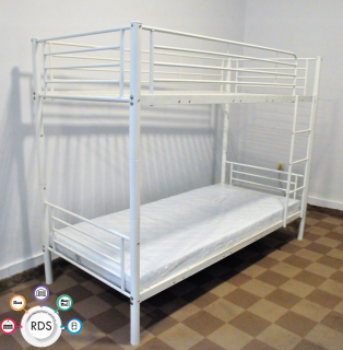 Posteľ do spálne - Hotel metalová poschodová posteľ 2in1 90x200 cm