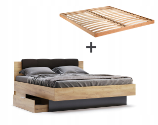 Posteľ do spálne - 180 cm lesklé lôžko s LED osvetlením + rám