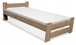 Posteľ do spálne - 90x200 Drevená borovicová posteľ + Stelaz + matrac