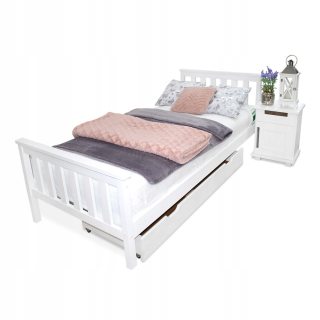 Posteľ do spálne - Drevené posteľ IZA 100x200 biela + produkcia