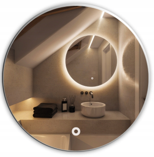 Kúpelňové zrkadlo - Okrúhle zrkadlo 45 osvetlený prepínač LED LED