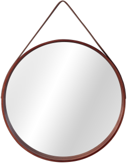 Zrkadlo do predsiene - Okrúhle nástenné zrkadlo 59 cm módny drevený rám